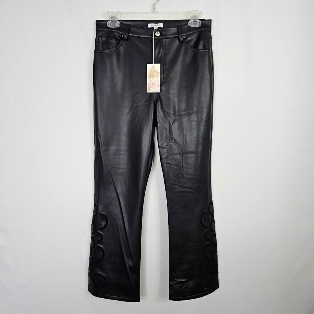 NWT JOHNNY WAS The Cropped Baby Boot Vegan Leather Pants size 27 BLACK Marisol - Picture 4 of 14